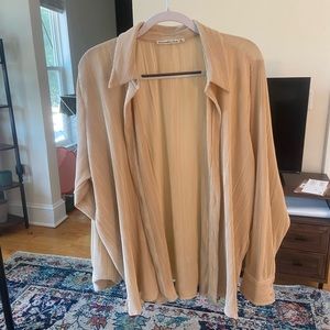 Tan button up